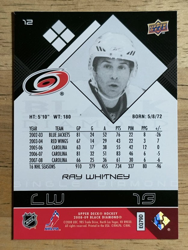 2008-09 Black Diamond #12 Ray Whitney