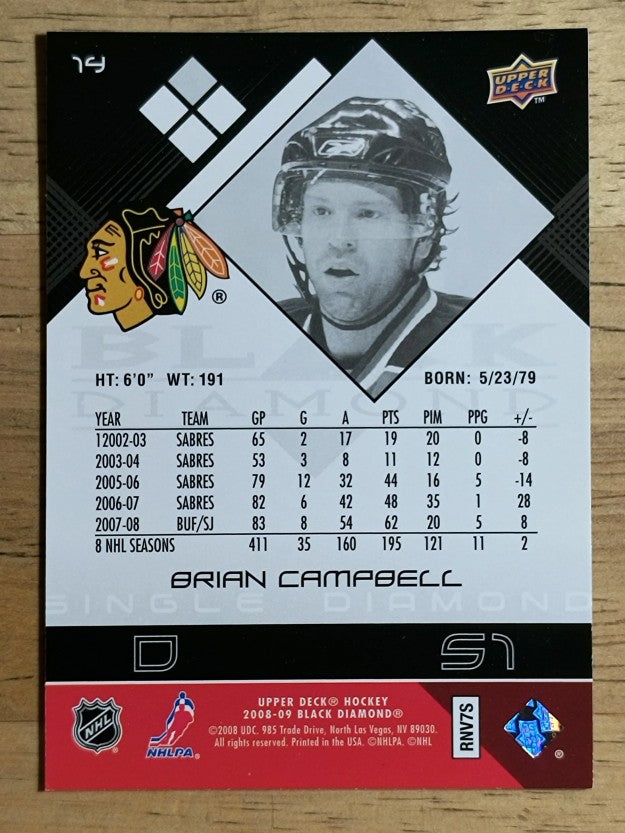 2008-09 Black Diamond #14 Brian Campbell