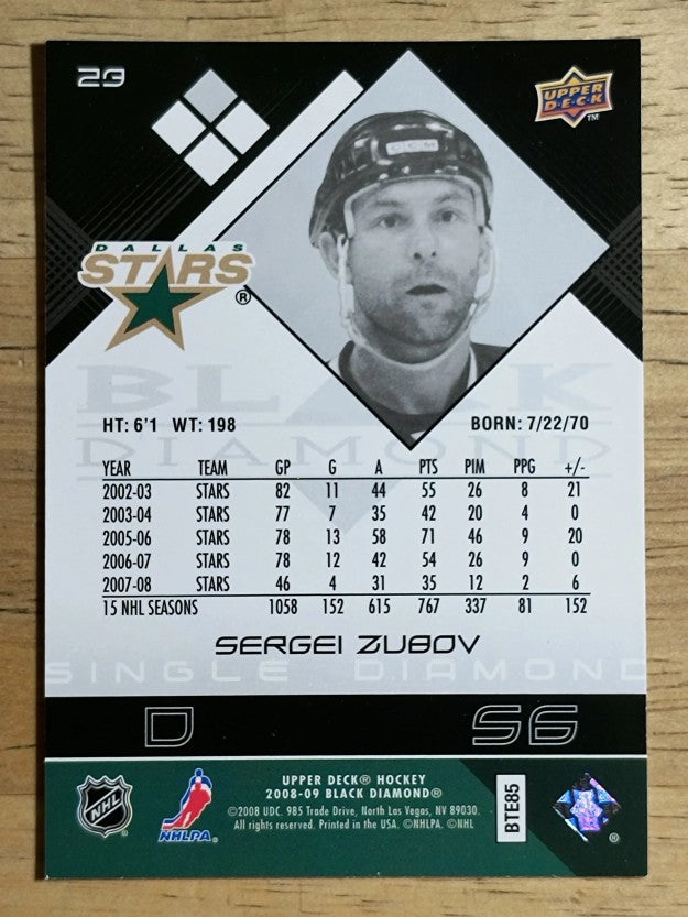 2008-09 Black Diamond #23 Sergei Zubov