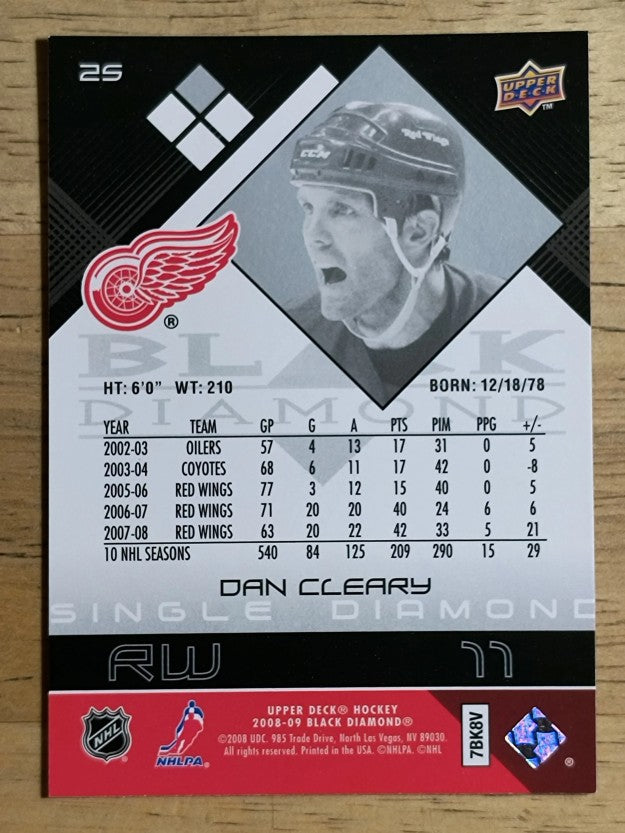 2008-09 Black Diamond #25 Dan Cleary
