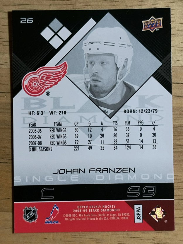 2008-09 Black Diamond #26 Johan Franzen