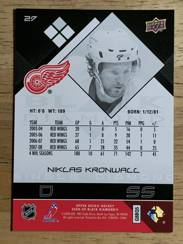 2008-09 Black Diamond #27 Niklas Kronwall