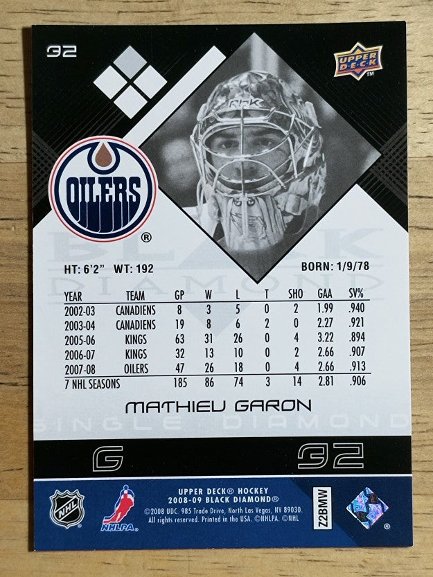 2008-09 Black Diamond #32 Mathieu Garon