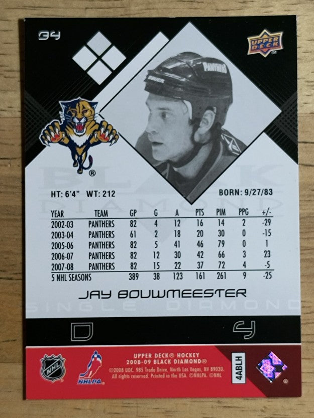 2008-09 Black Diamond #34 Jay Bouwmeester