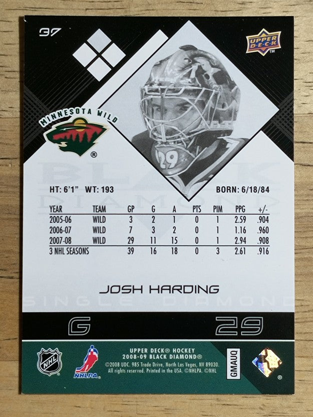 2008-09 Black Diamond #37 Josh Harding