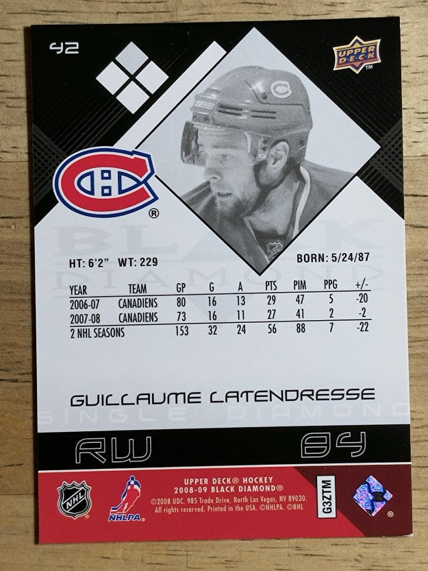 2008-09 Black Diamond #42 Guillaume Latendresse