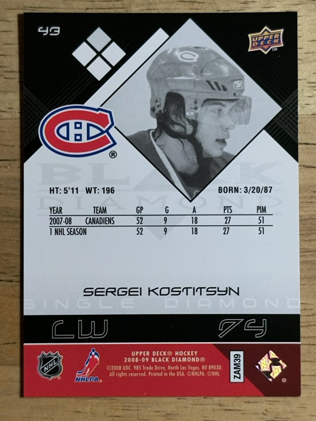 2008-09 Black Diamond #43 Sergei Kostitsyn