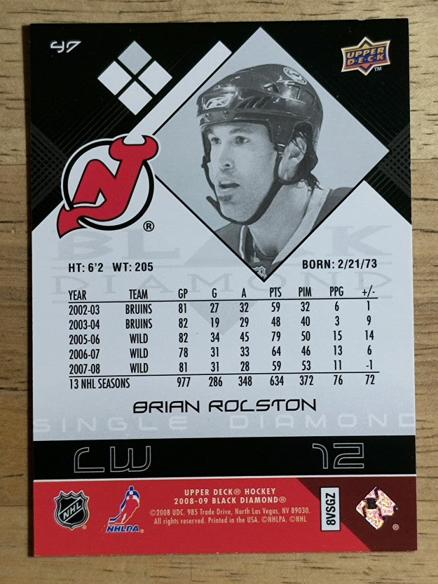 2008-09 Black Diamond #47 Brian Rolston