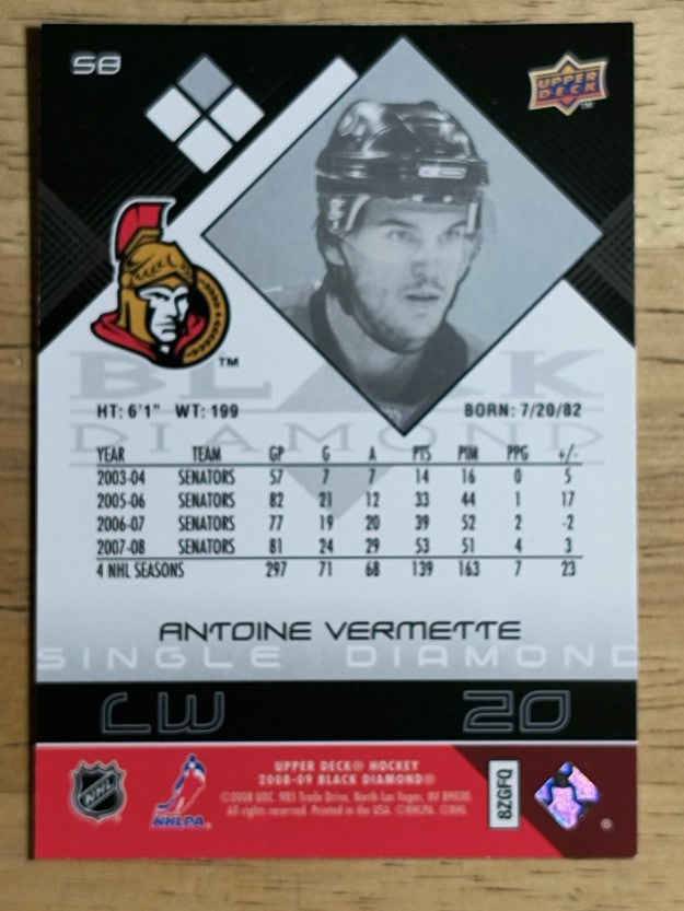 2008-09 Black Diamond #58 Antoine Vermette