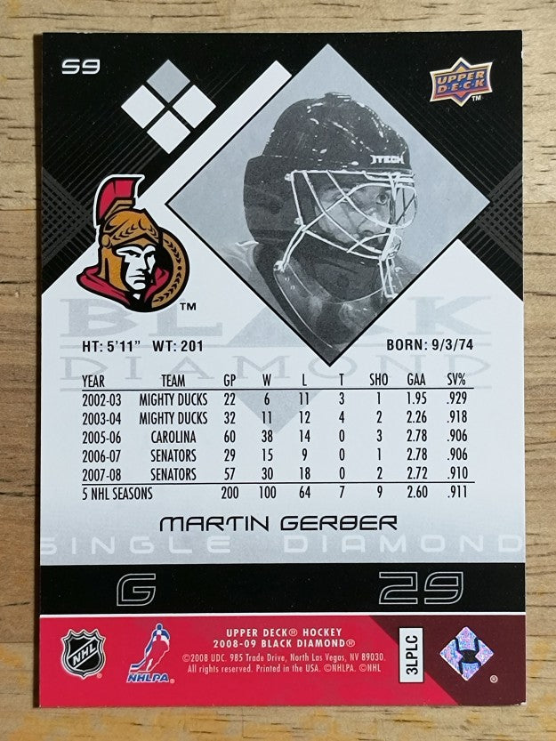 2008-09 Black Diamond #59 Martin Gerber