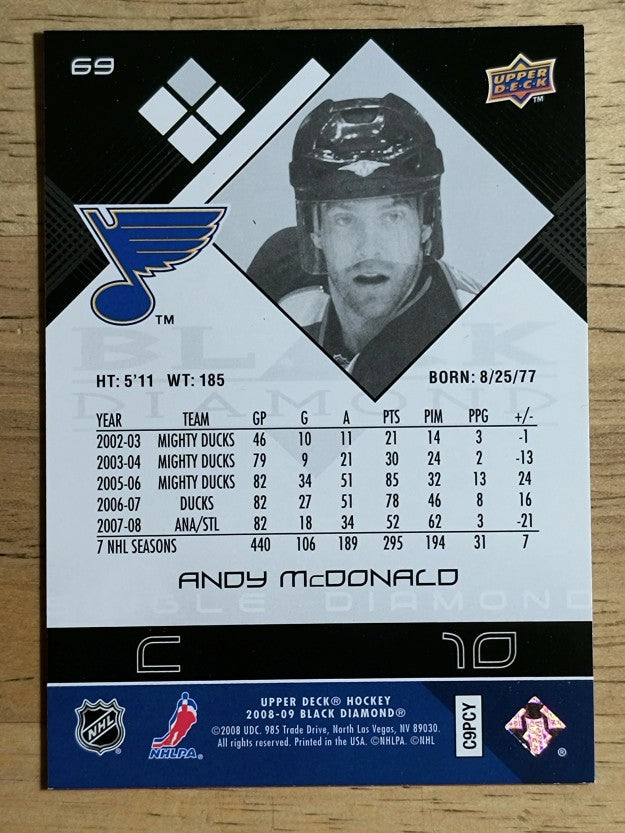 2008-09 Black Diamond #69 Andy McDonald