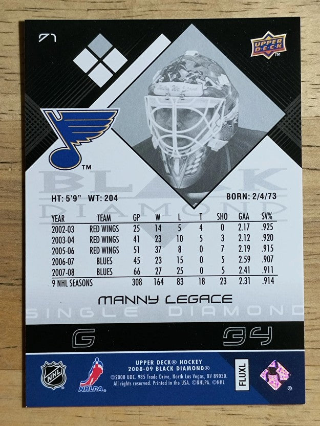 2008-09 Black Diamond #71 Manny Legace