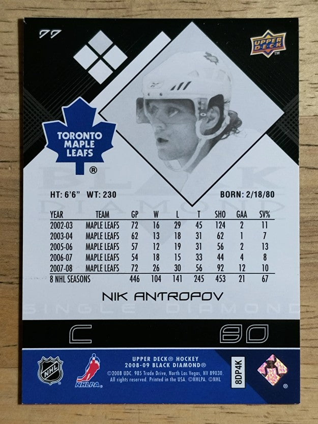 2008-09 Black Diamond #77 Nikolai Antropov