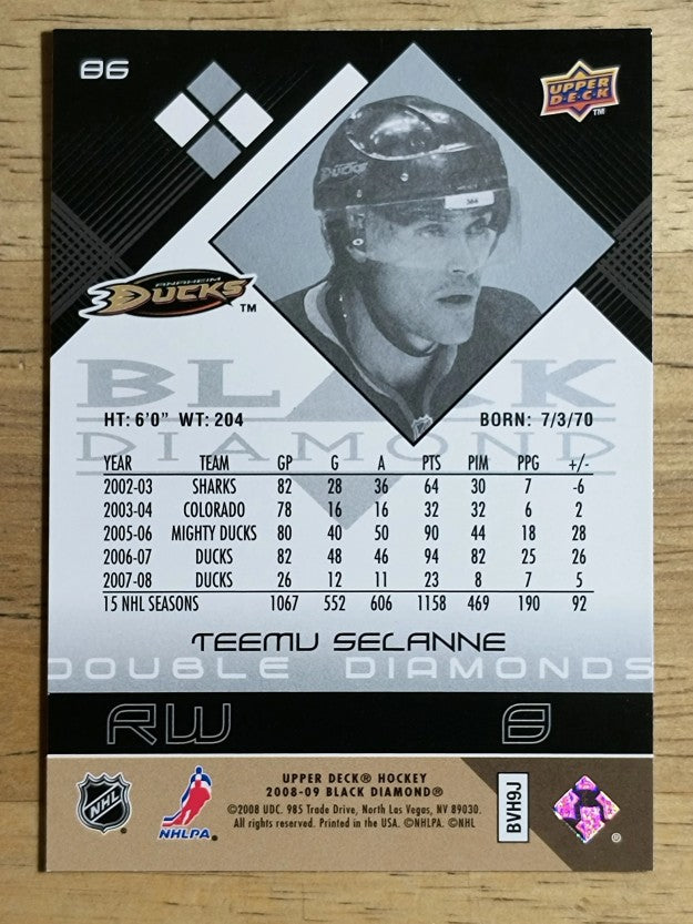 2008-09 Black Diamond #86 Teemu Selanne