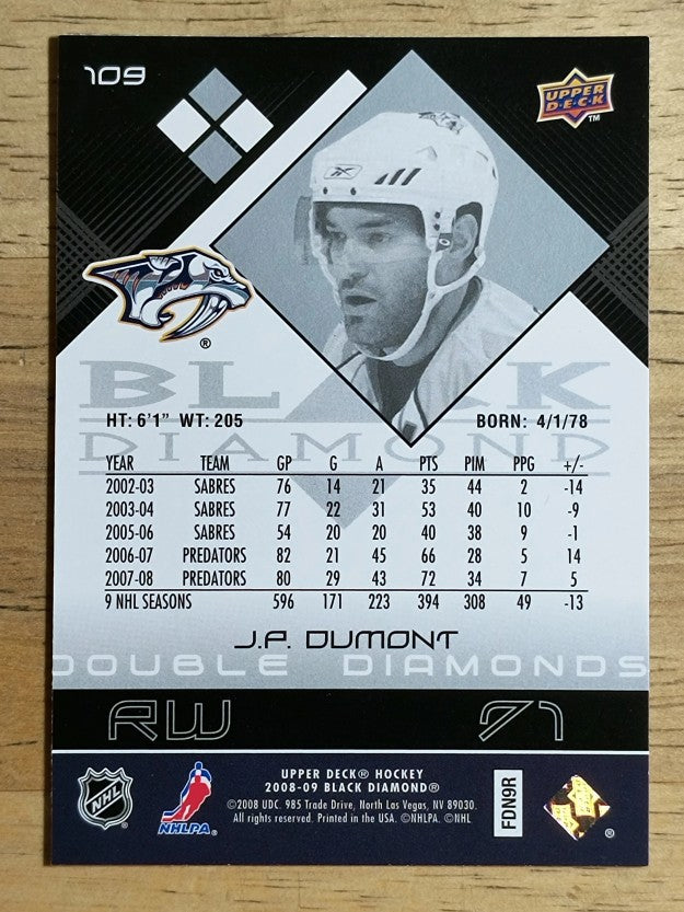 2008-09 Black Diamond #109 J.P. Dumont
