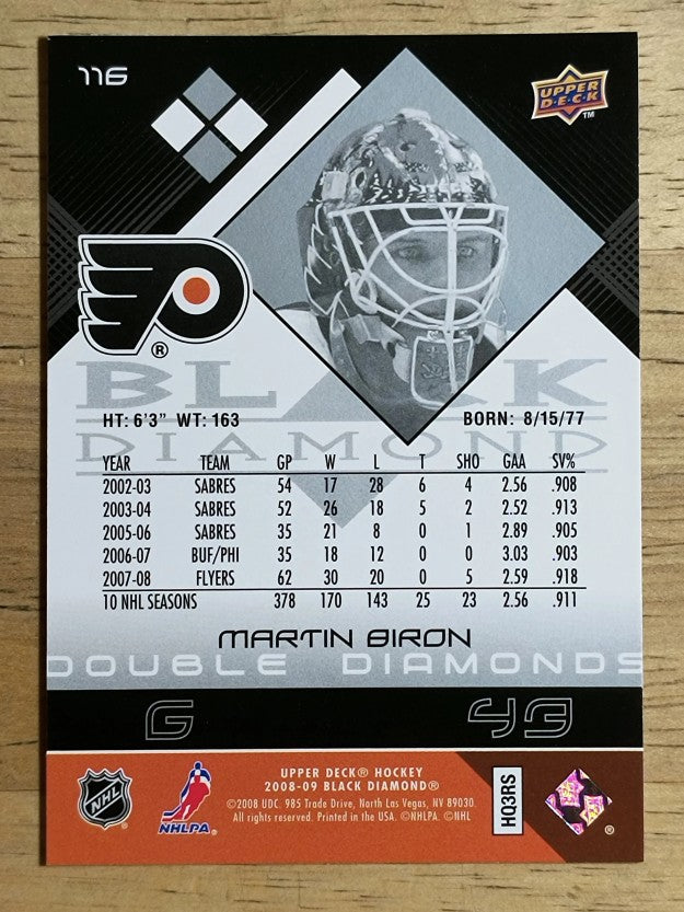 2008-09 Black Diamond #116 Martin Biron