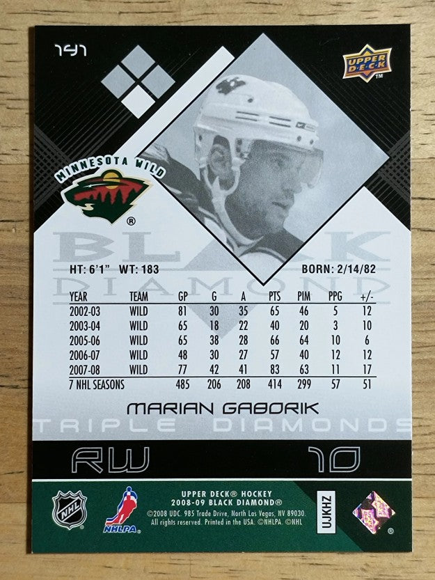 2008-09 Black Diamond #141 Marian Gaborik