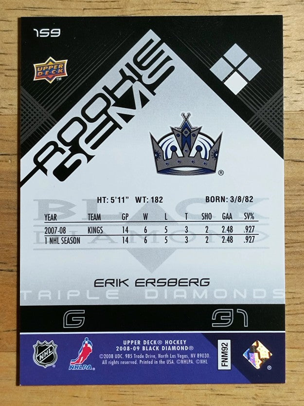 2008-09 Black Diamond #159 Erik Ersberg RC