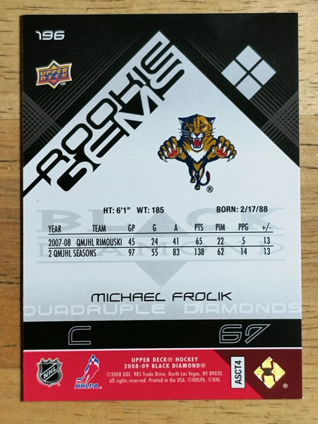 2008-09 Black Diamond #196 Michael Frolik RC
