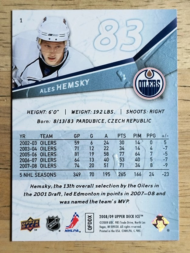 2008-09 Upper Deck Ice #1 Ales Hemsky