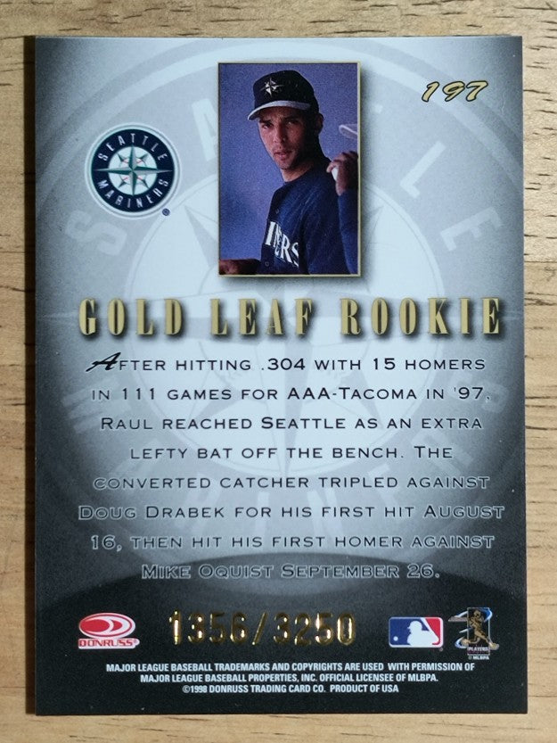 1998 Leaf Fractal Materials #197 Raul Ibanez GLR PX