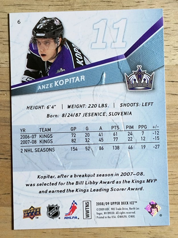2008-09 Upper Deck Ice #6 Anze Kopitar