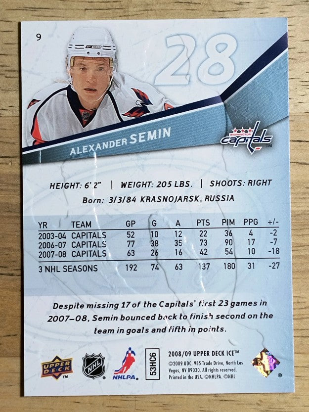 2008-09 Upper Deck Ice #9 Alexander Semin