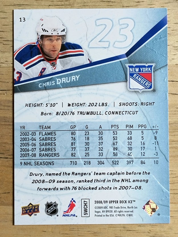 2008-09 Upper Deck Ice #13 Chris Drury