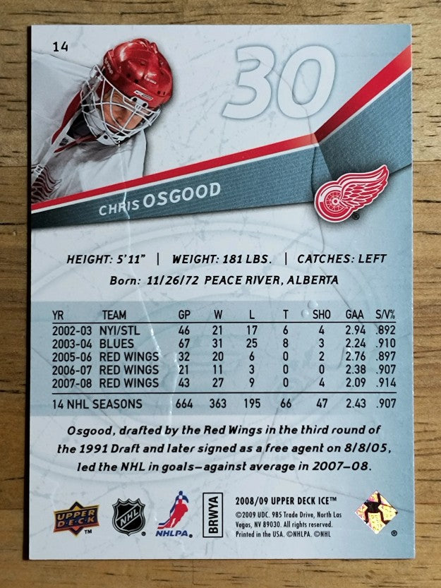 2008-09 Upper Deck Ice #14 Chris Osgood