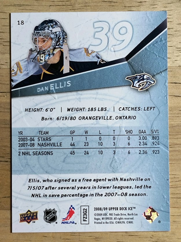 2008-09 Upper Deck Ice #18 Dan Ellis