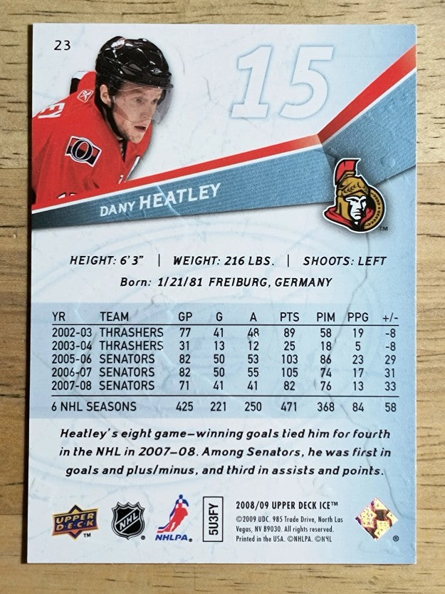 2008-09 Upper Deck Ice #23 Dany Heatley