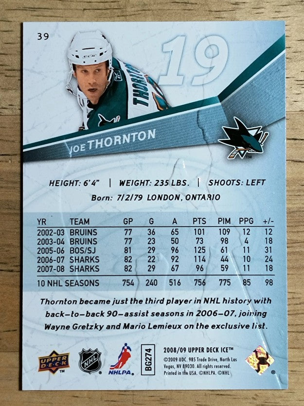 2008-09 Upper Deck Ice #39 Joe Thornton