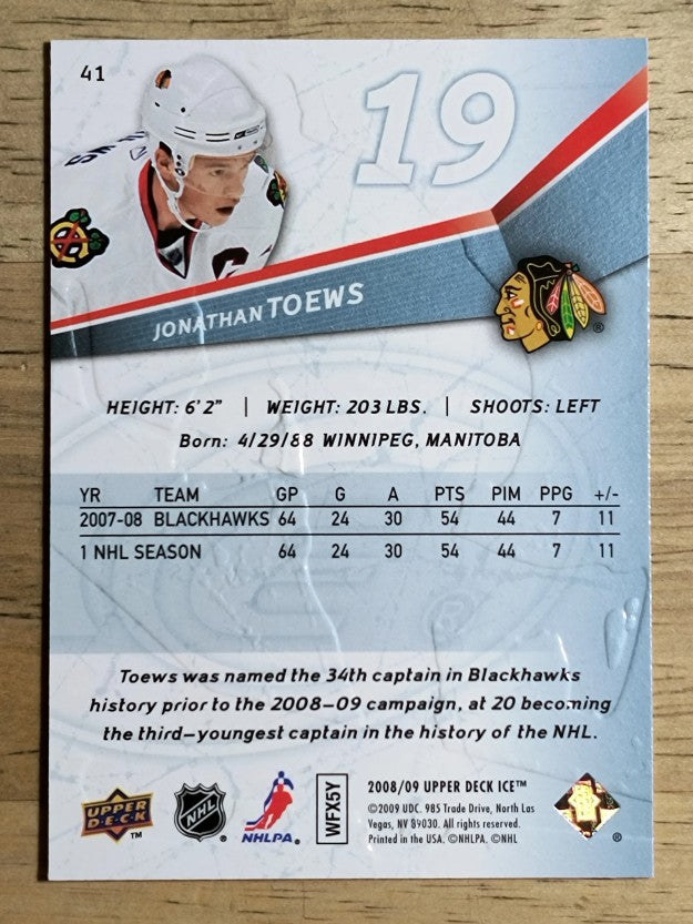 2008-09 Upper Deck Ice #41 Jonathan Toews