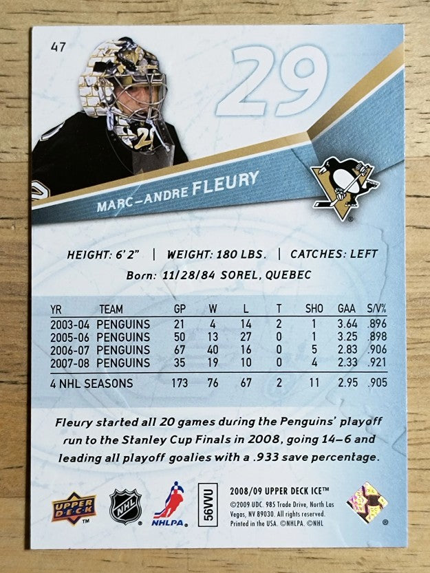 2008-09 Upper Deck Ice #47 Marc-Andre Fleury