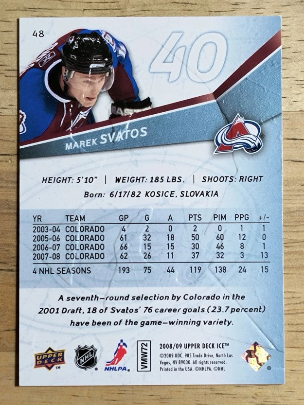 2008-09 Upper Deck Ice #48 Marek Svatos