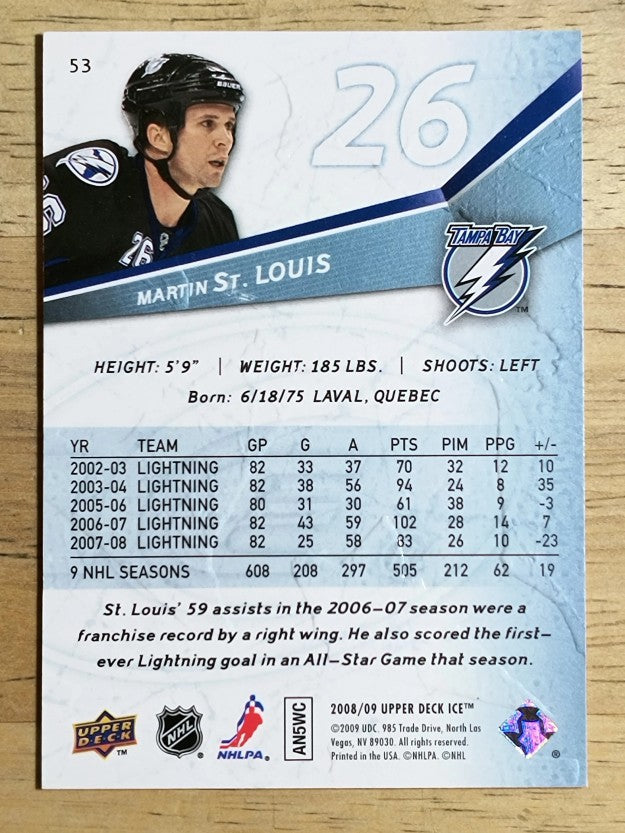 2008-09 Upper Deck Ice #53 Martin St. Louis