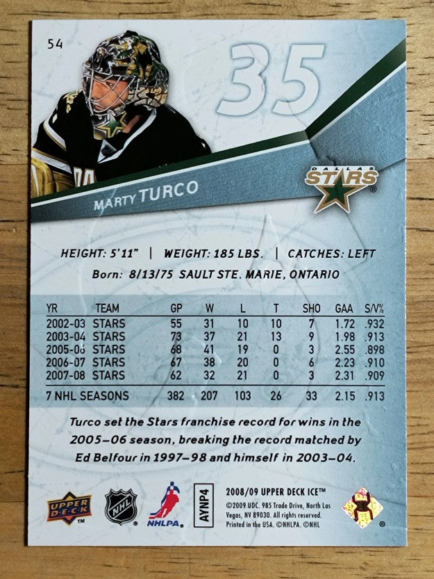 2008-09 Upper Deck Ice #54 Marty Turco