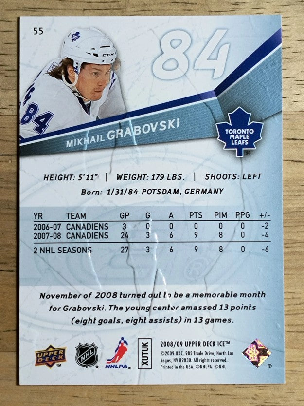 2008-09 Upper Deck Ice #55 Mikhail Grabovski