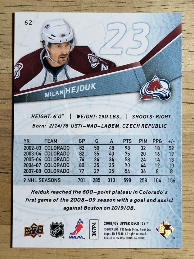 2008-09 Upper Deck Ice #62 Milan Hejduk