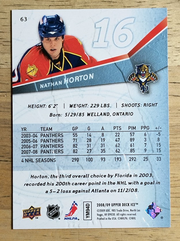 2008-09 Upper Deck Ice #63 Nathan Horton