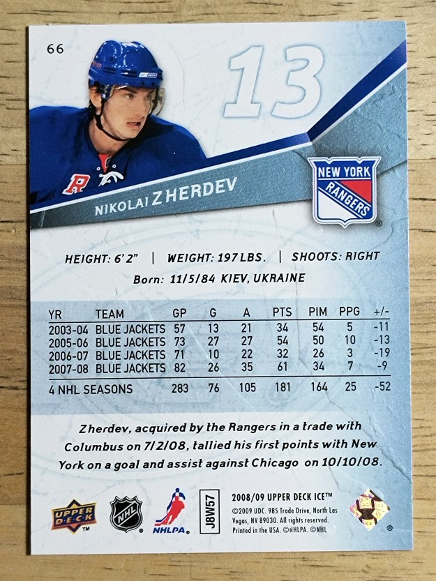 2008-09 Upper Deck Ice #66 Nikolai Zherdev