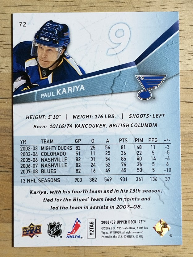 2008-09 Upper Deck Ice #72 Paul Kariya