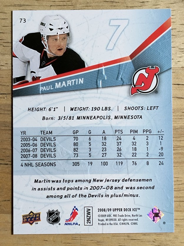 2008-09 Upper Deck Ice #73 Paul Martin