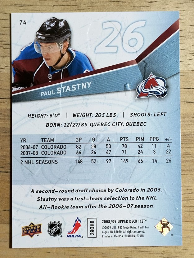 2008-09 Upper Deck Ice #74 Paul Stastny