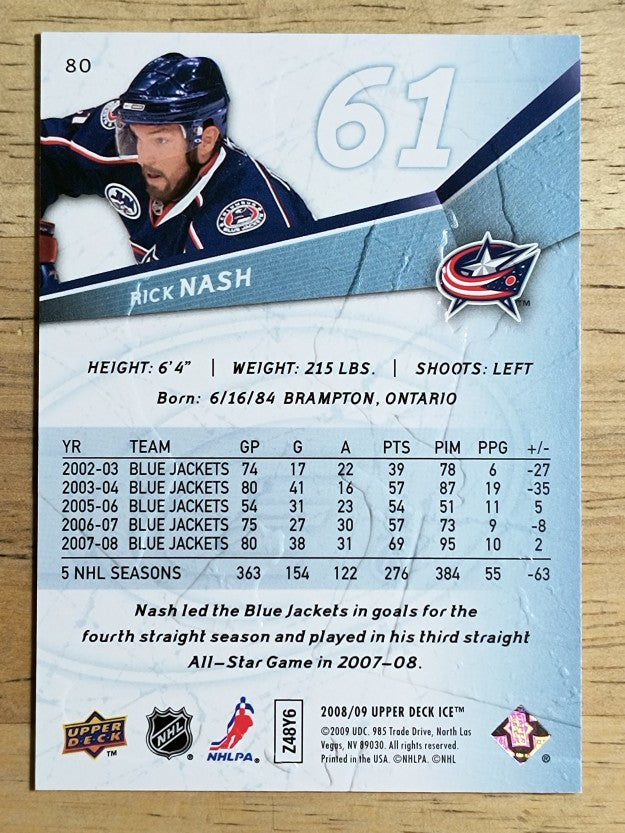 2008-09 Upper Deck Ice #80 Rick Nash