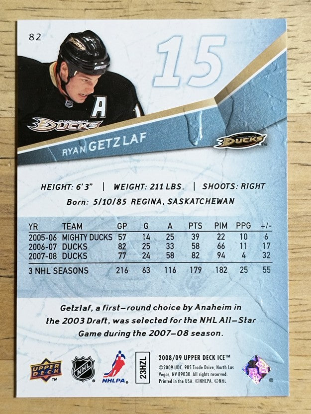2008-09 Upper Deck Ice #82 Ryan Getzlaf