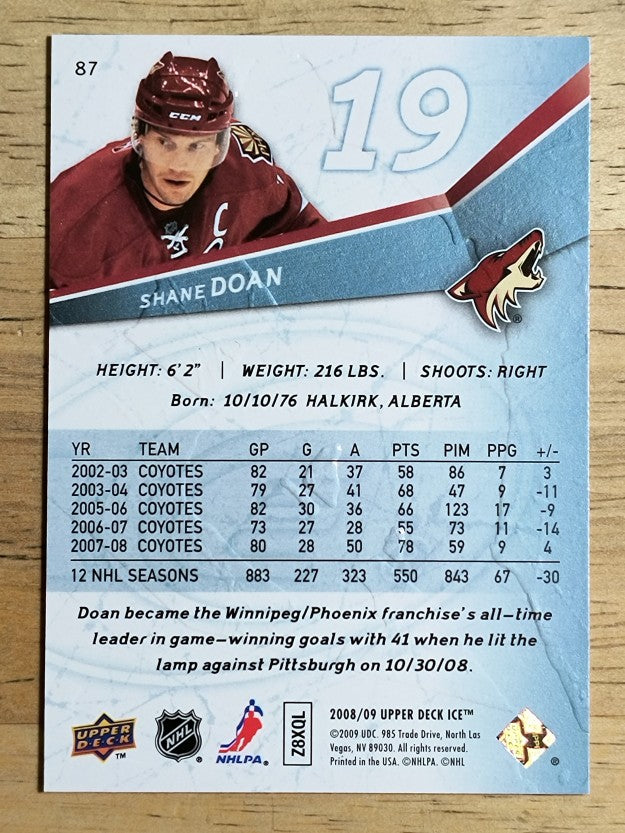 2008-09 Upper Deck Ice #87 Shane Doan