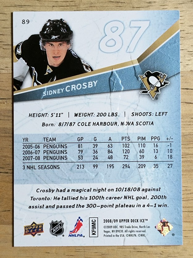 2008-09 Upper Deck Ice #89 Sidney Crosby