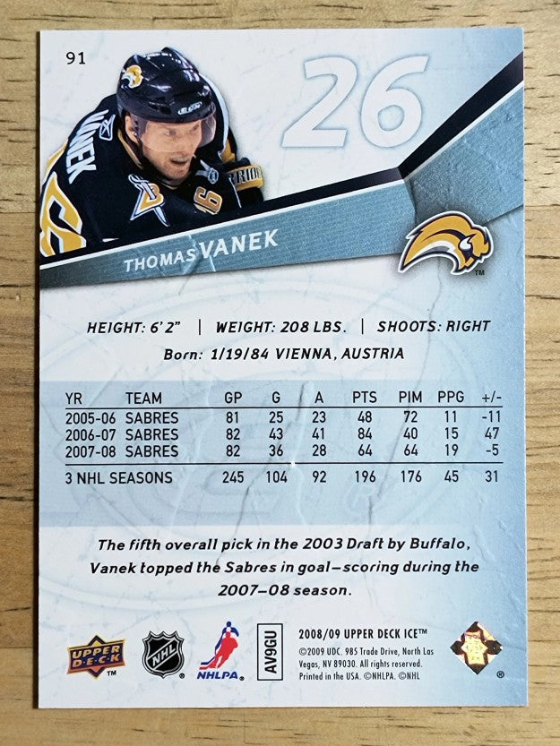 2008-09 Upper Deck Ice #91 Thomas Vanek