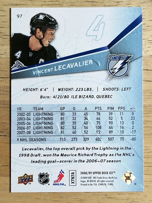 2008-09 Upper Deck Ice #97 Vincent Lecavalier